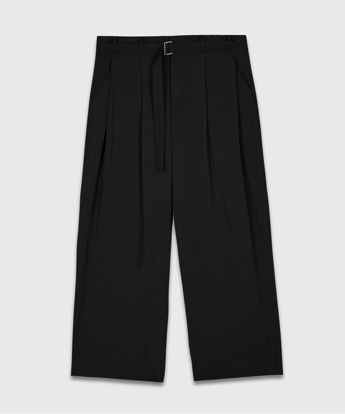 Belted Wide Slacks Black
