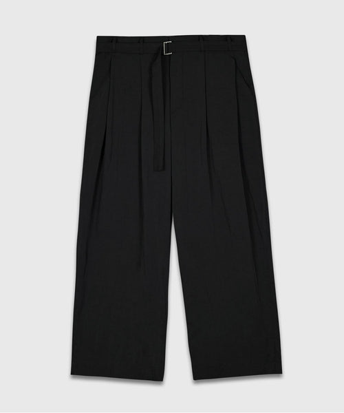 Belted Wide Slacks Black
