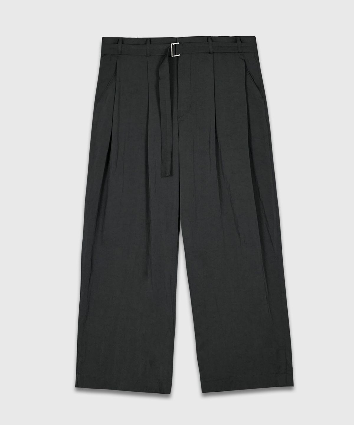 Belted Wide Slacks Charcoal