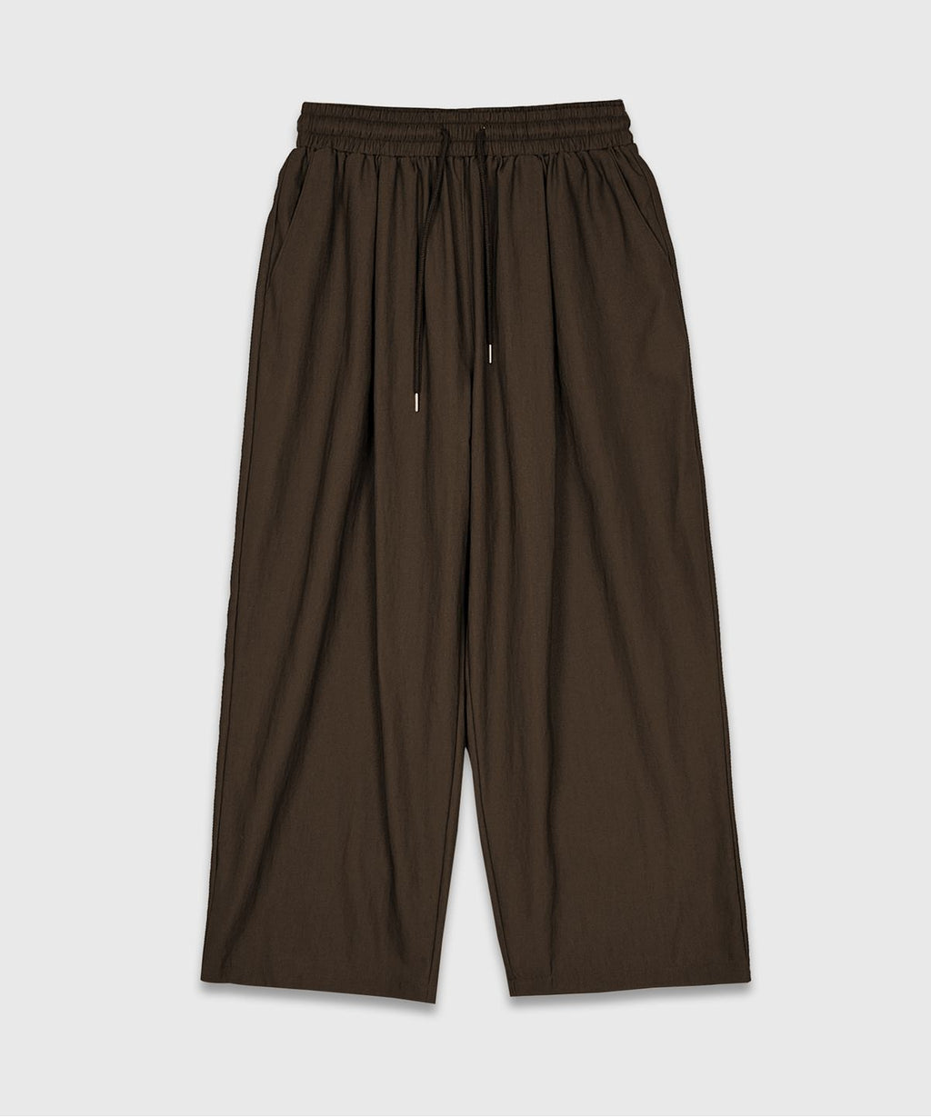 Recycled Wide Banded Pants Brown