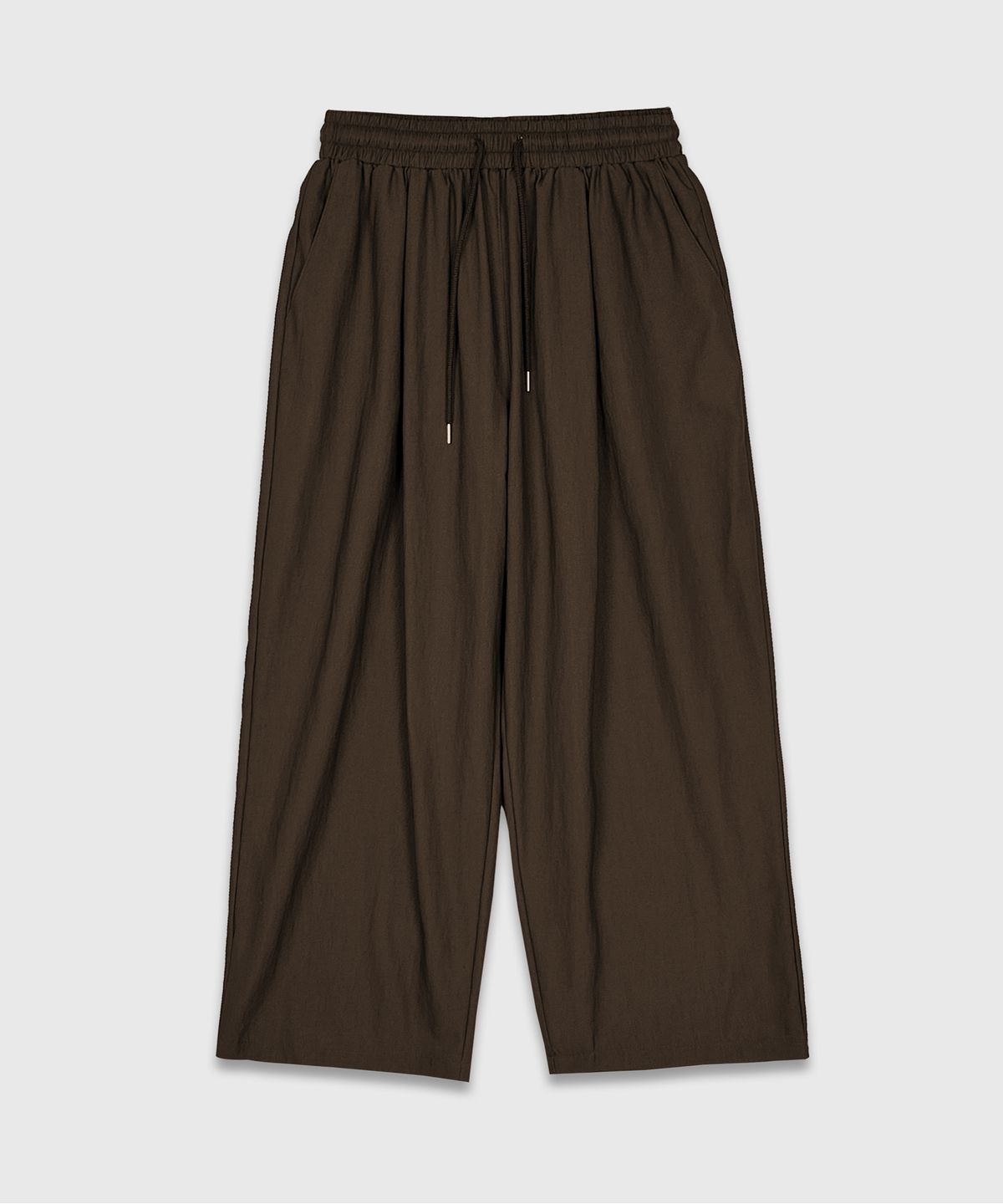 Recycled Wide Banded Pants Brown