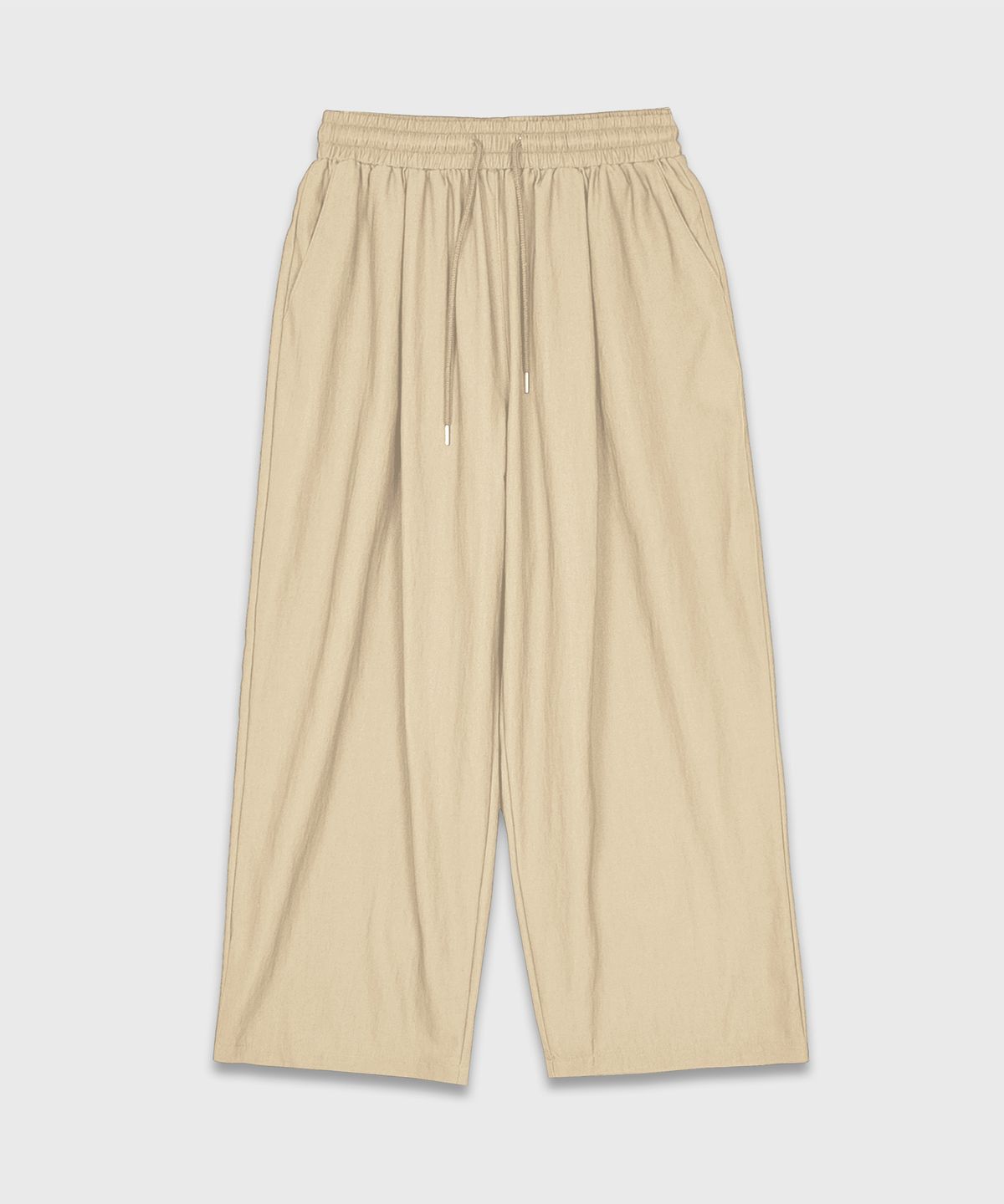 Recycled Wide Banded Pants Beige