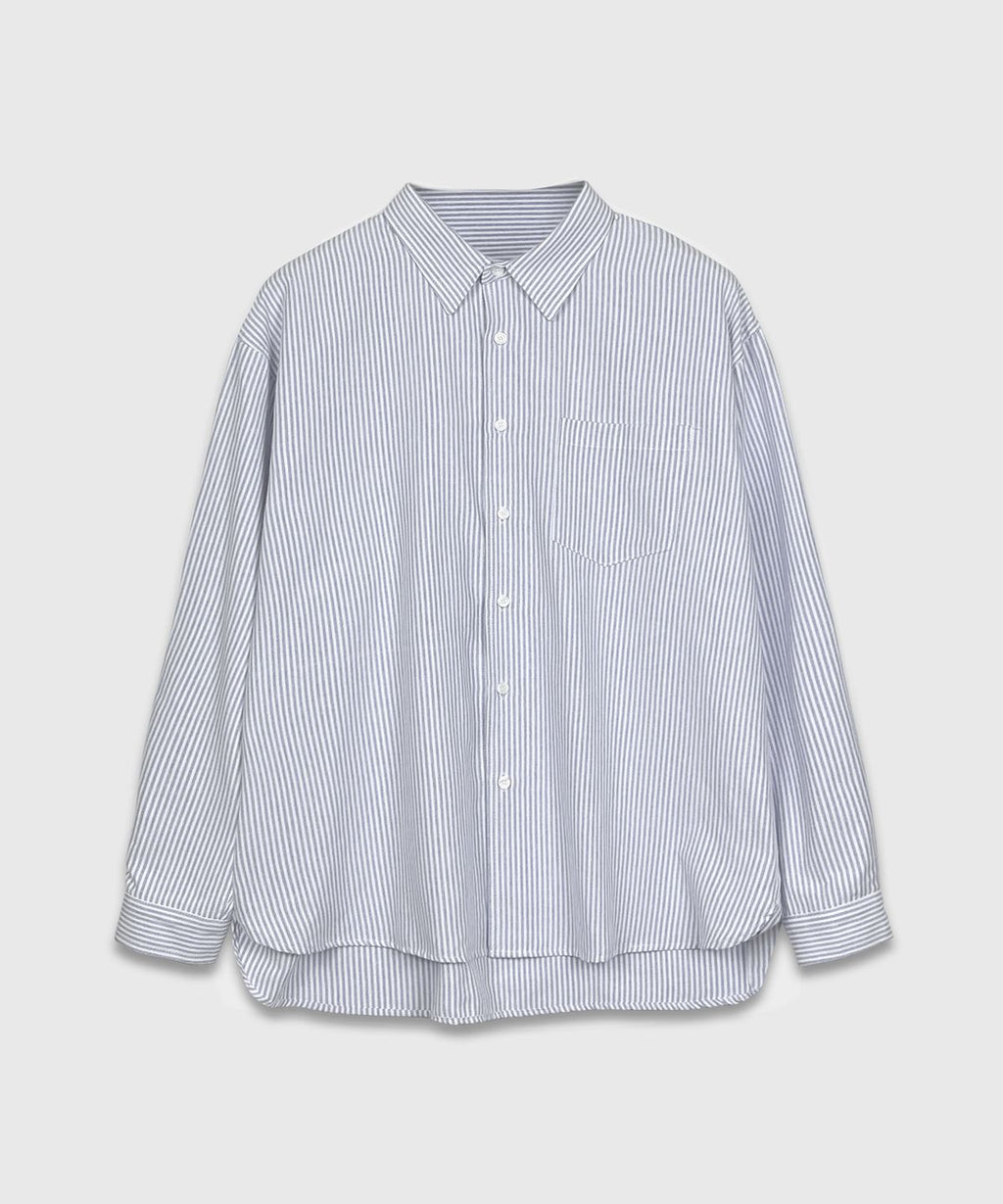 Oxford Stripe Over Shirt Navy
