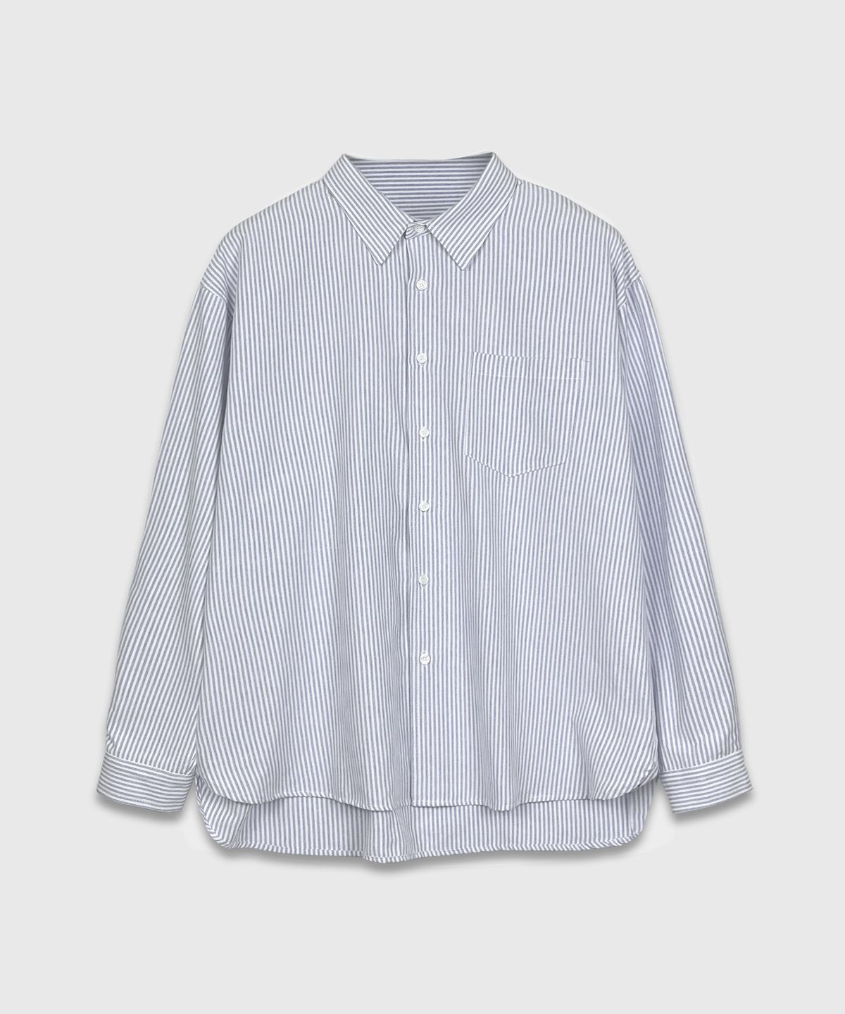 Oxford Stripe Over Shirt Navy