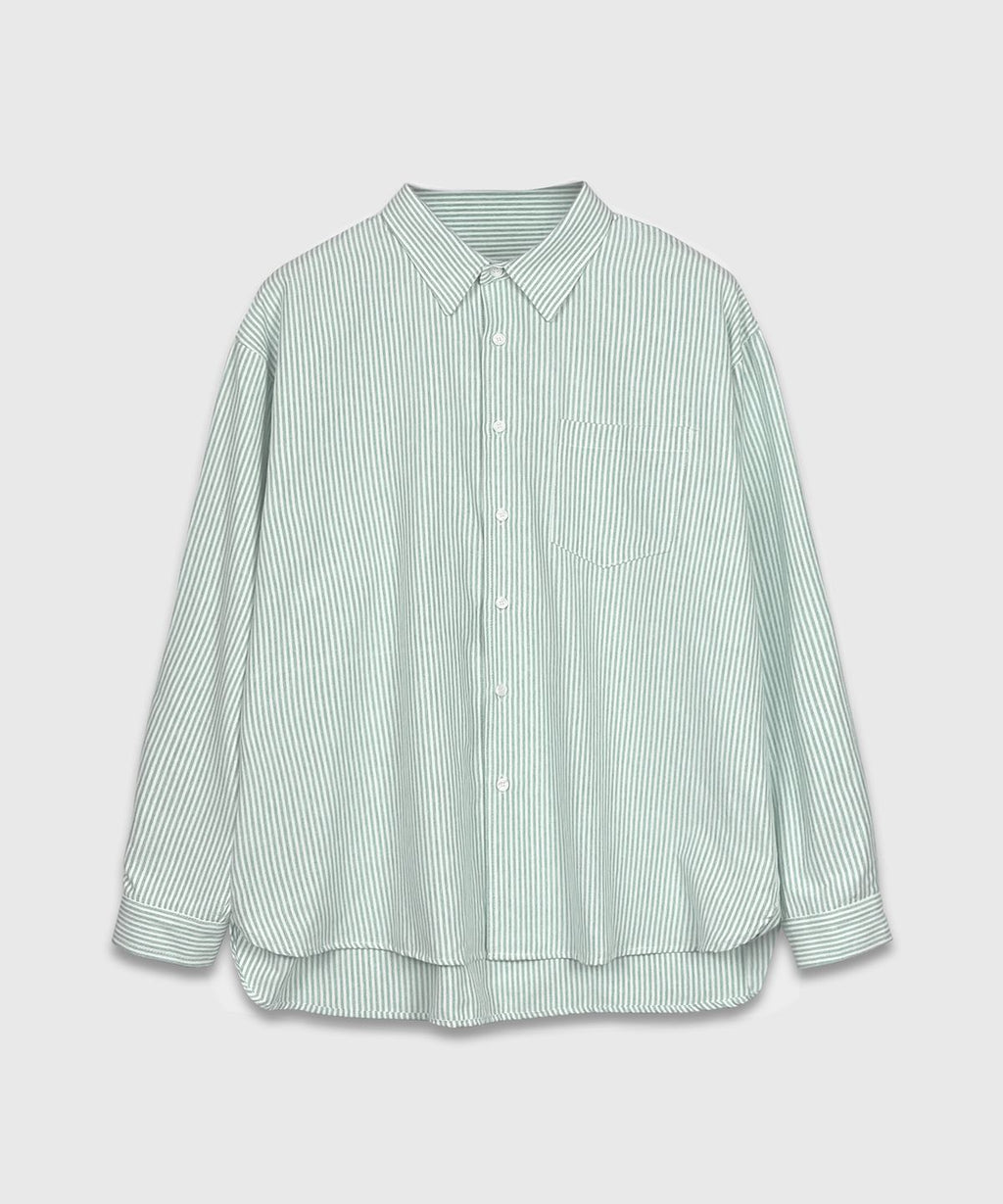 Oxford Stripe Over Shirt Green