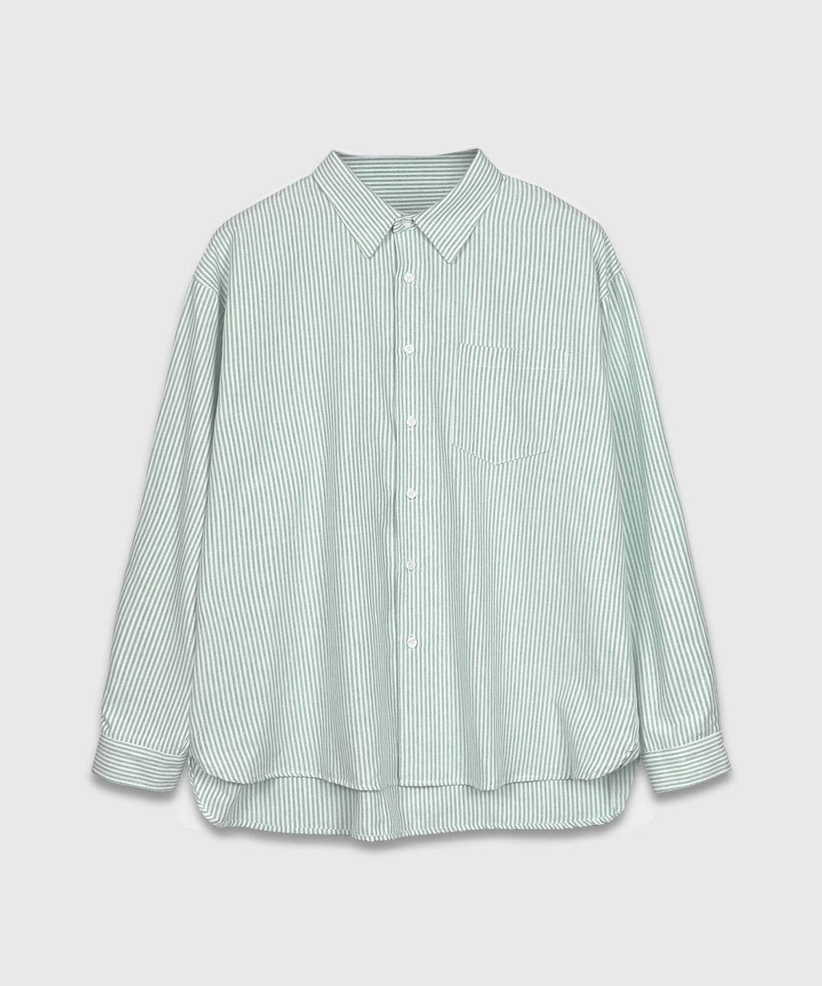Oxford Stripe Over Shirt Green