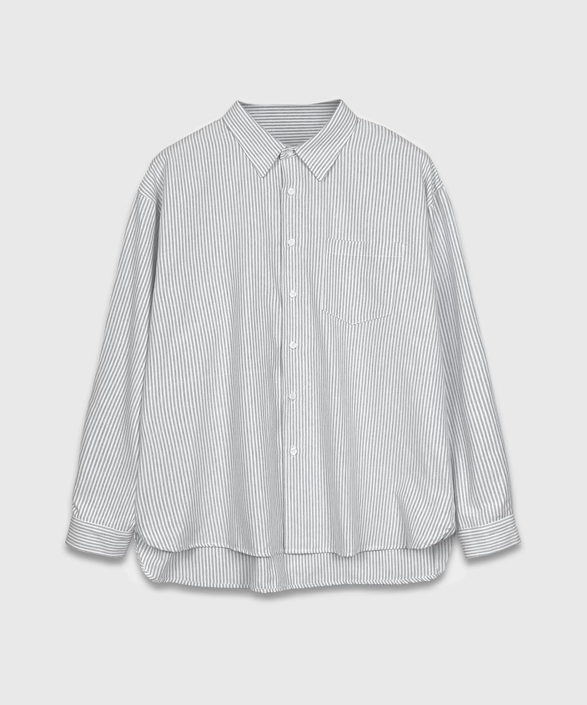 Oxford Stripe Over Shirt Grey