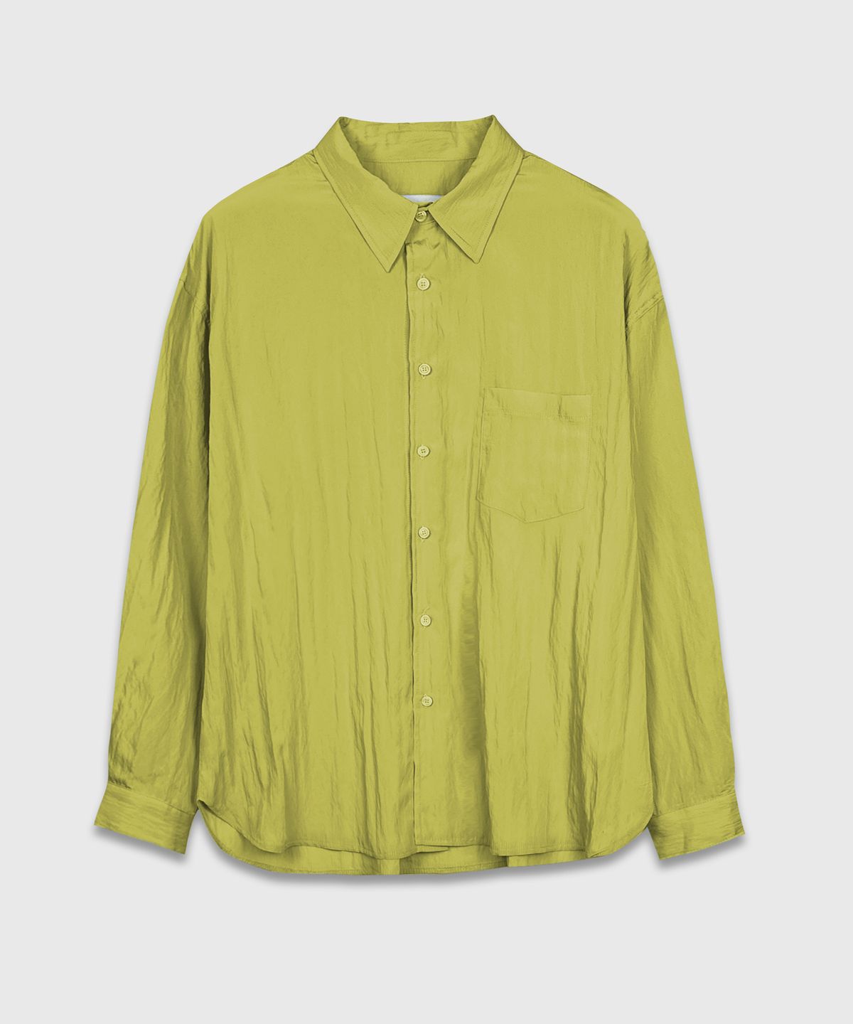 Wrinkle Basic Over Shirt Olive