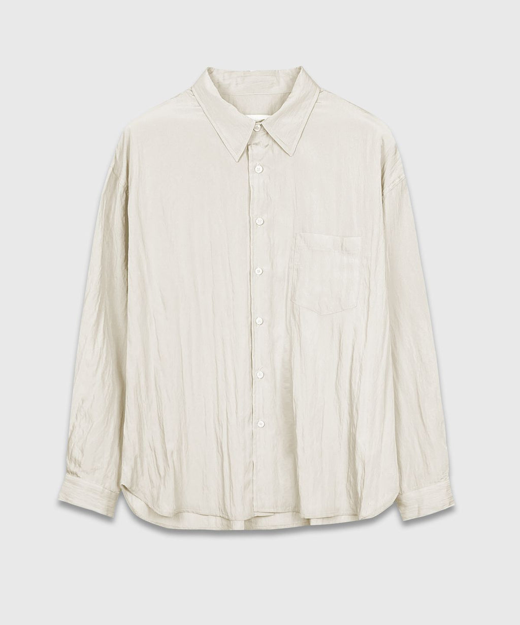 Wrinkle Basic Over Shirt Cream