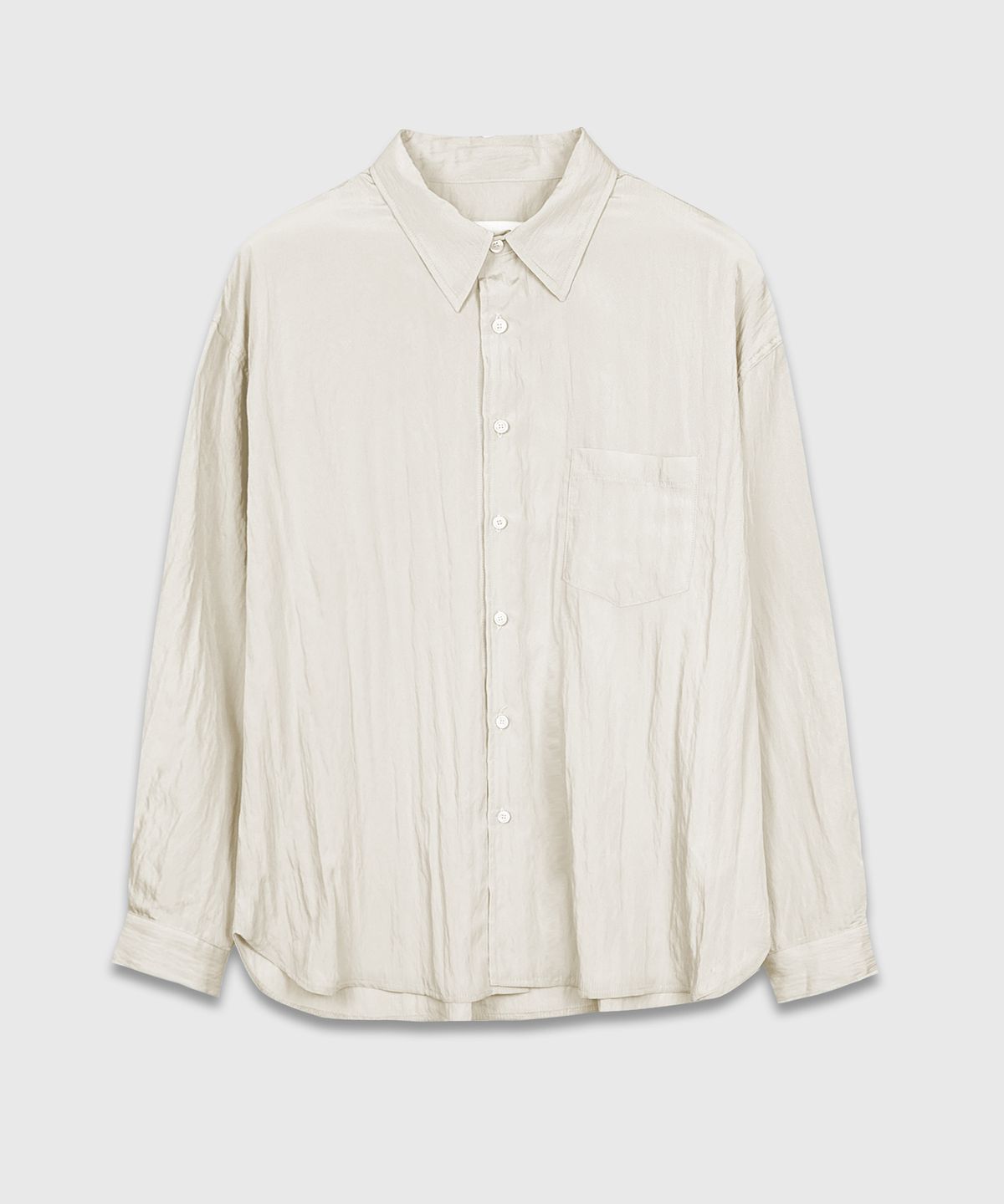 Wrinkle Basic Over Shirt Cream