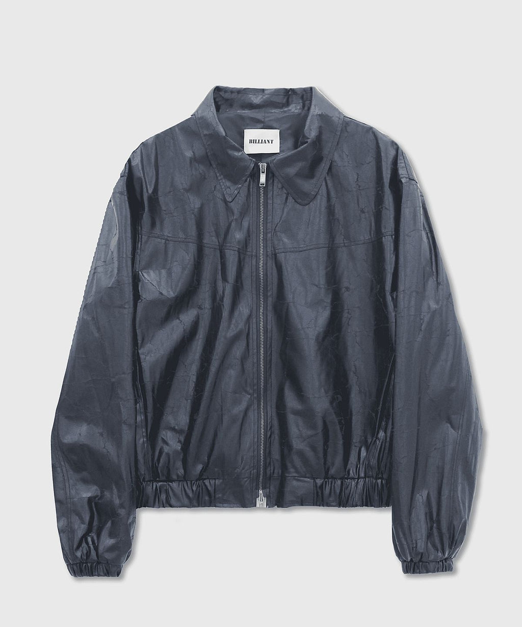 Crackle Leather Cropped Jacket Black
