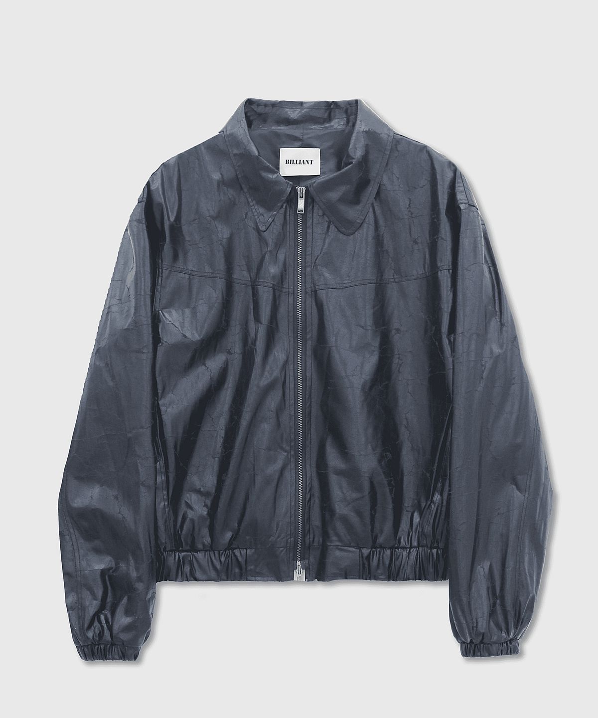 Crackle Leather Cropped Jacket Black