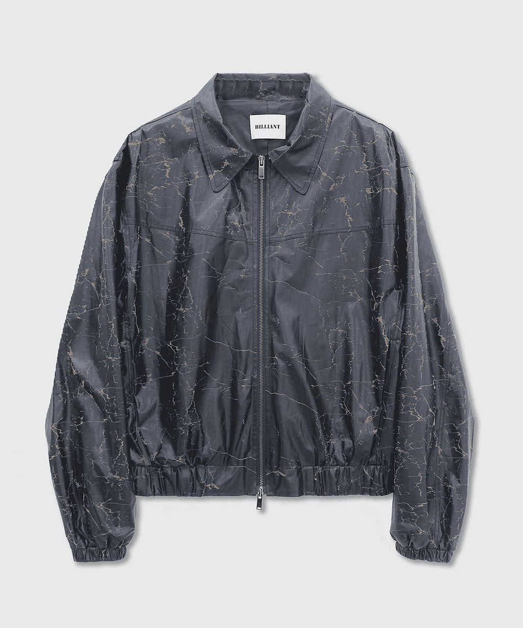 Crackle Leather Cropped Jacket Brown