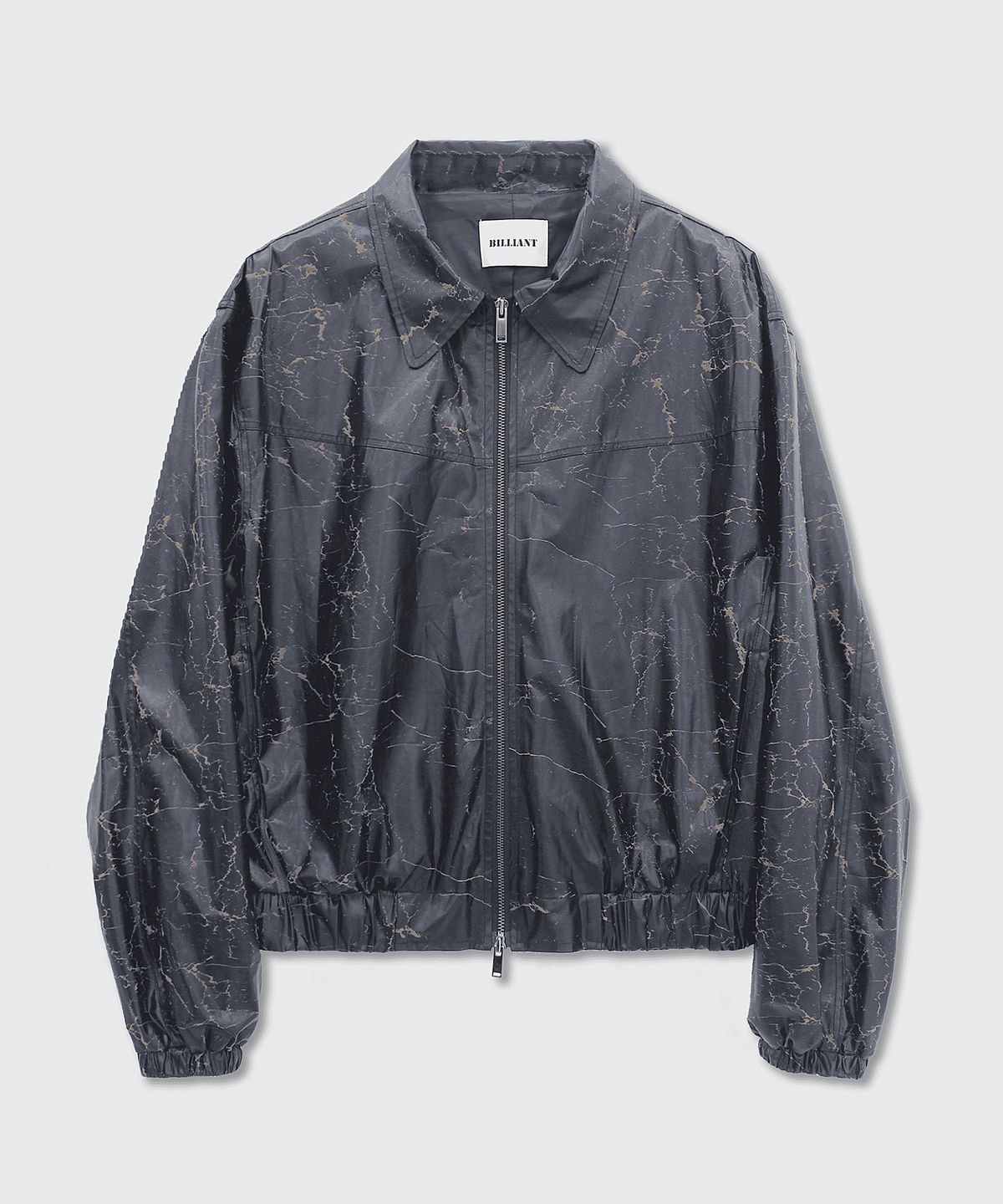 Crackle Leather Cropped Jacket Brown