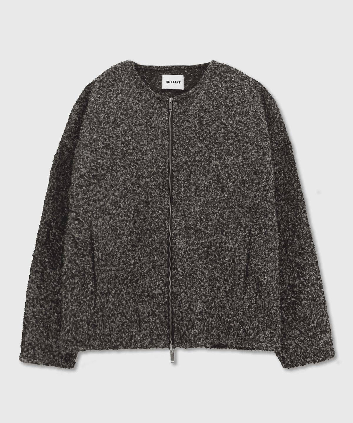 Jacquard Wool Cardigan Black