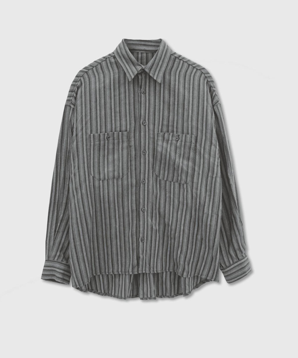 Stripe Fatigue Two Pocket Shirt Black