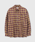 Painted One Pocket Check Shirt Wine