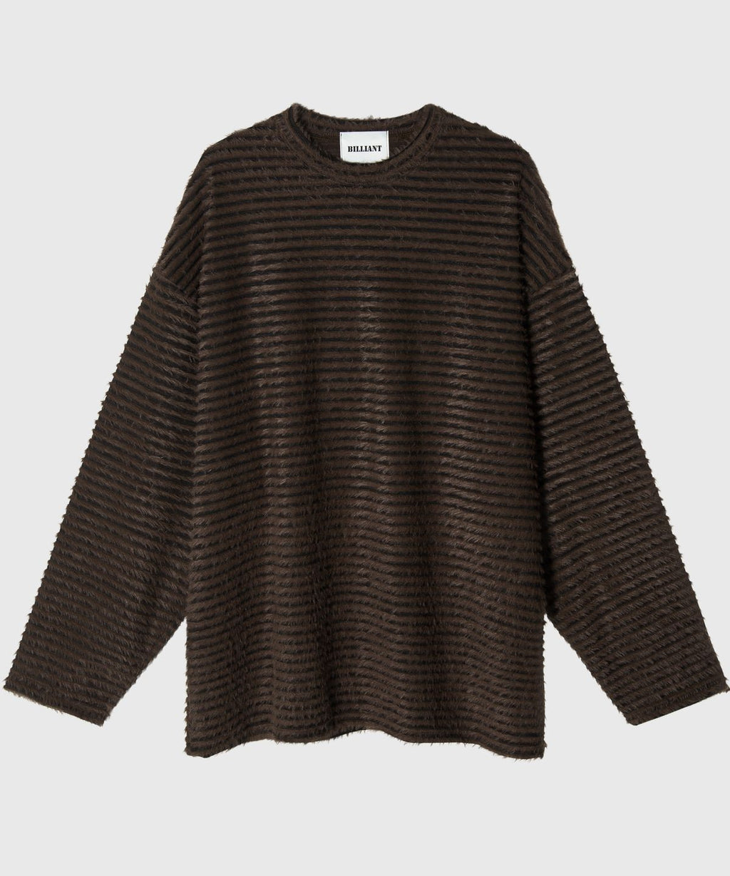 Mohair Over Border Knit Brown