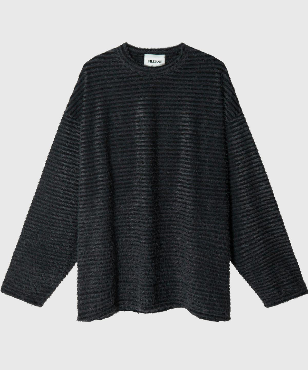 Mohair Over Border Knit Charcoal