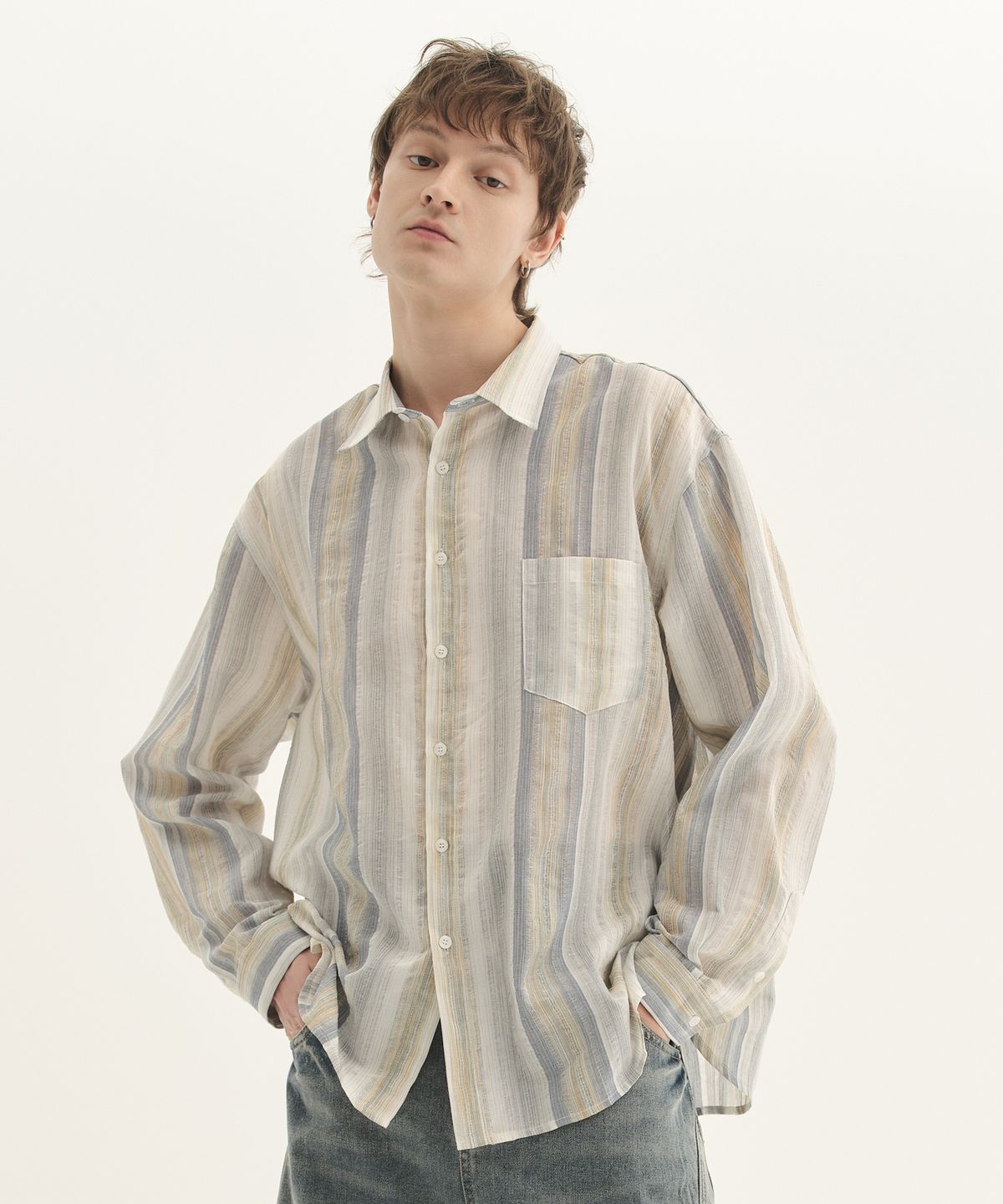 Striped Linen Shirt Yellow