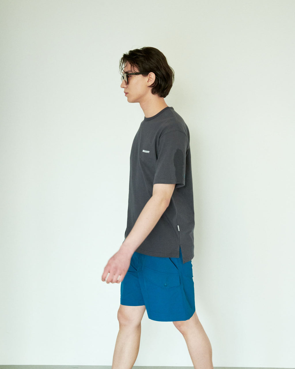BILLIANT-Basic Open T-Shirt Charcoal - detail 5