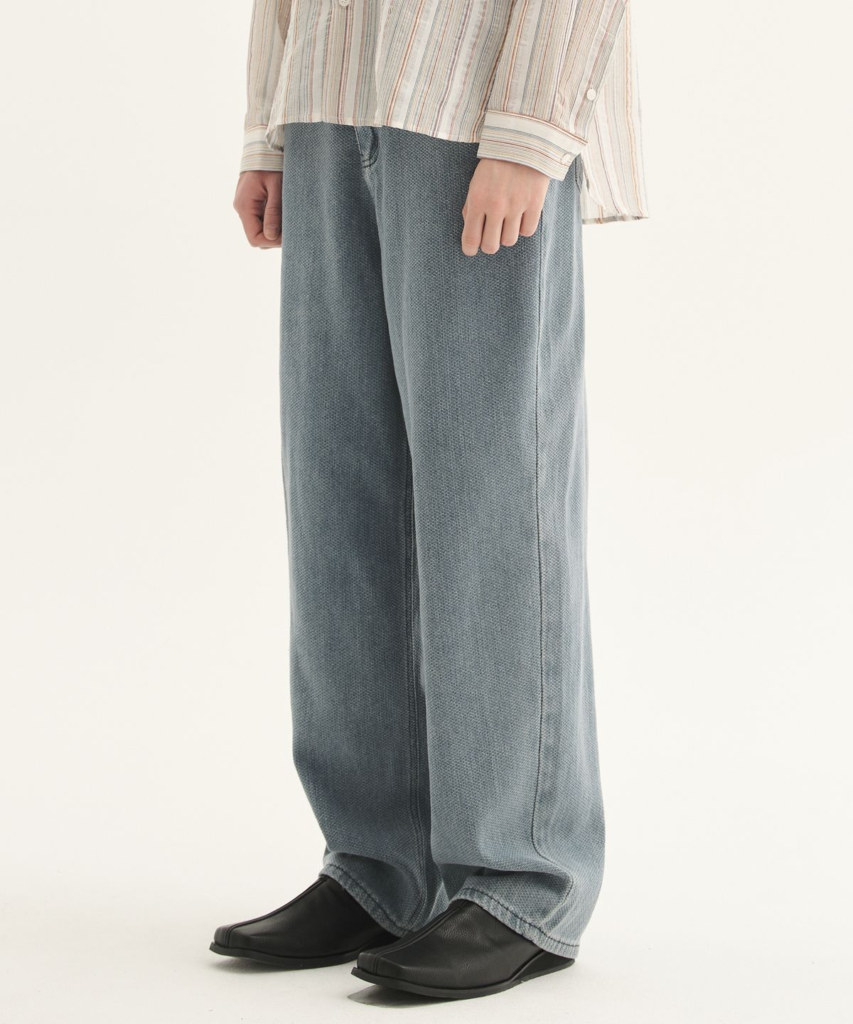 Soft Faded Denim Pants Light Blue