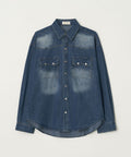 Western Denim Shirt Blue