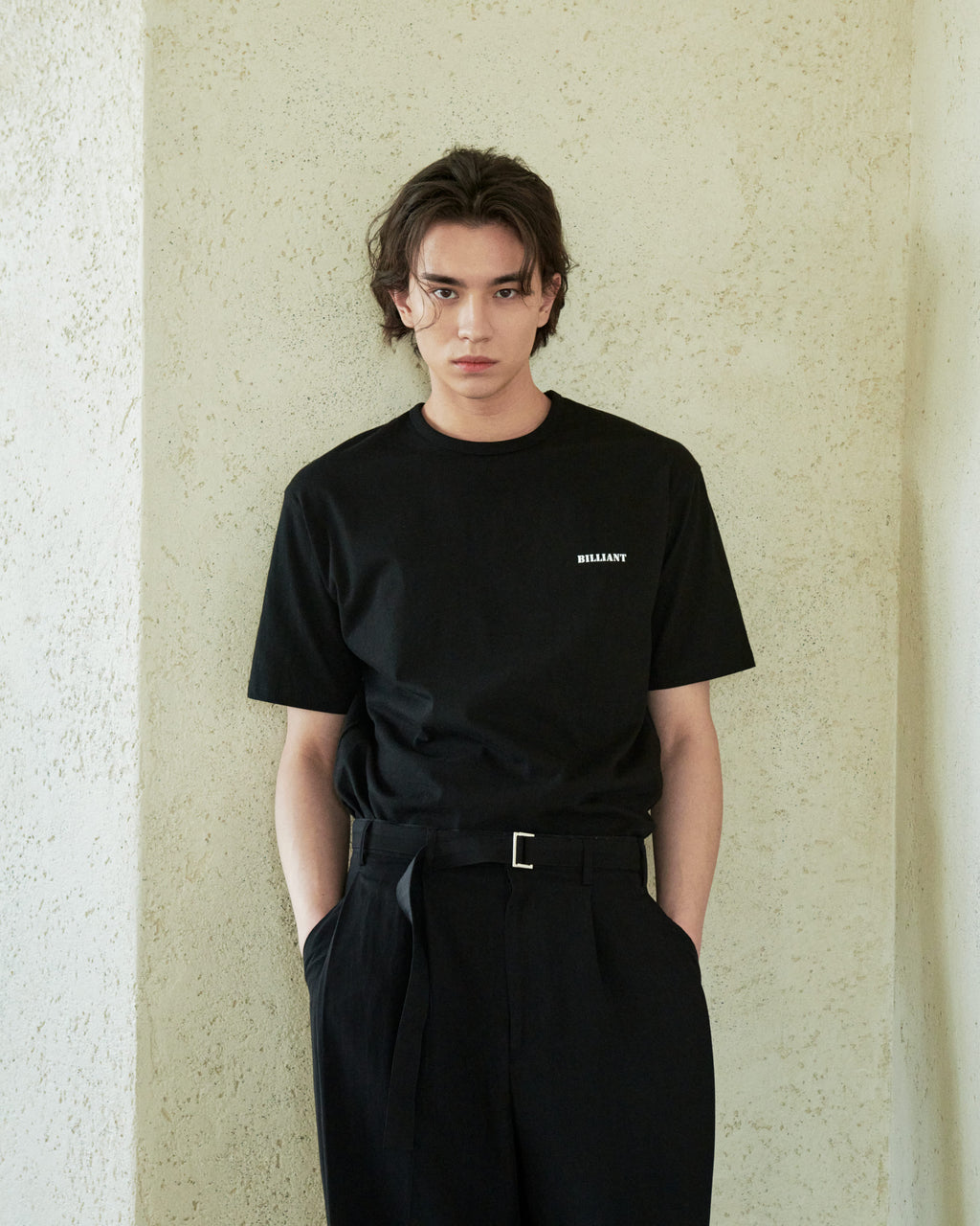 BILLIANT-Basic Open T-Shirt Black - detail 4