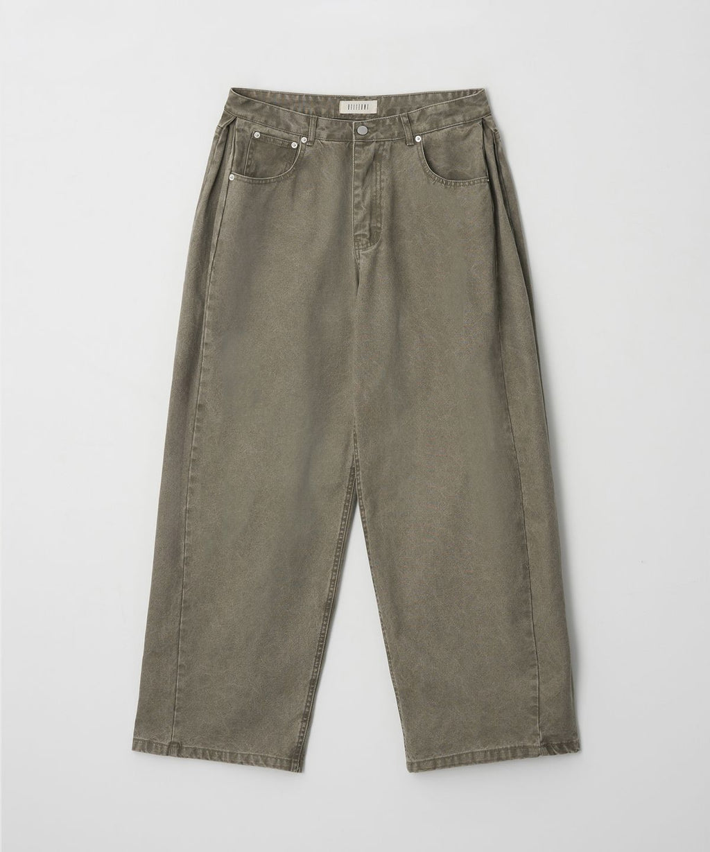 Side Tuck Wide Pants Beige