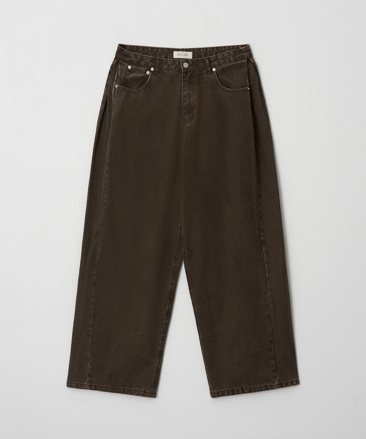 Side Tuck Wide Pants Brown