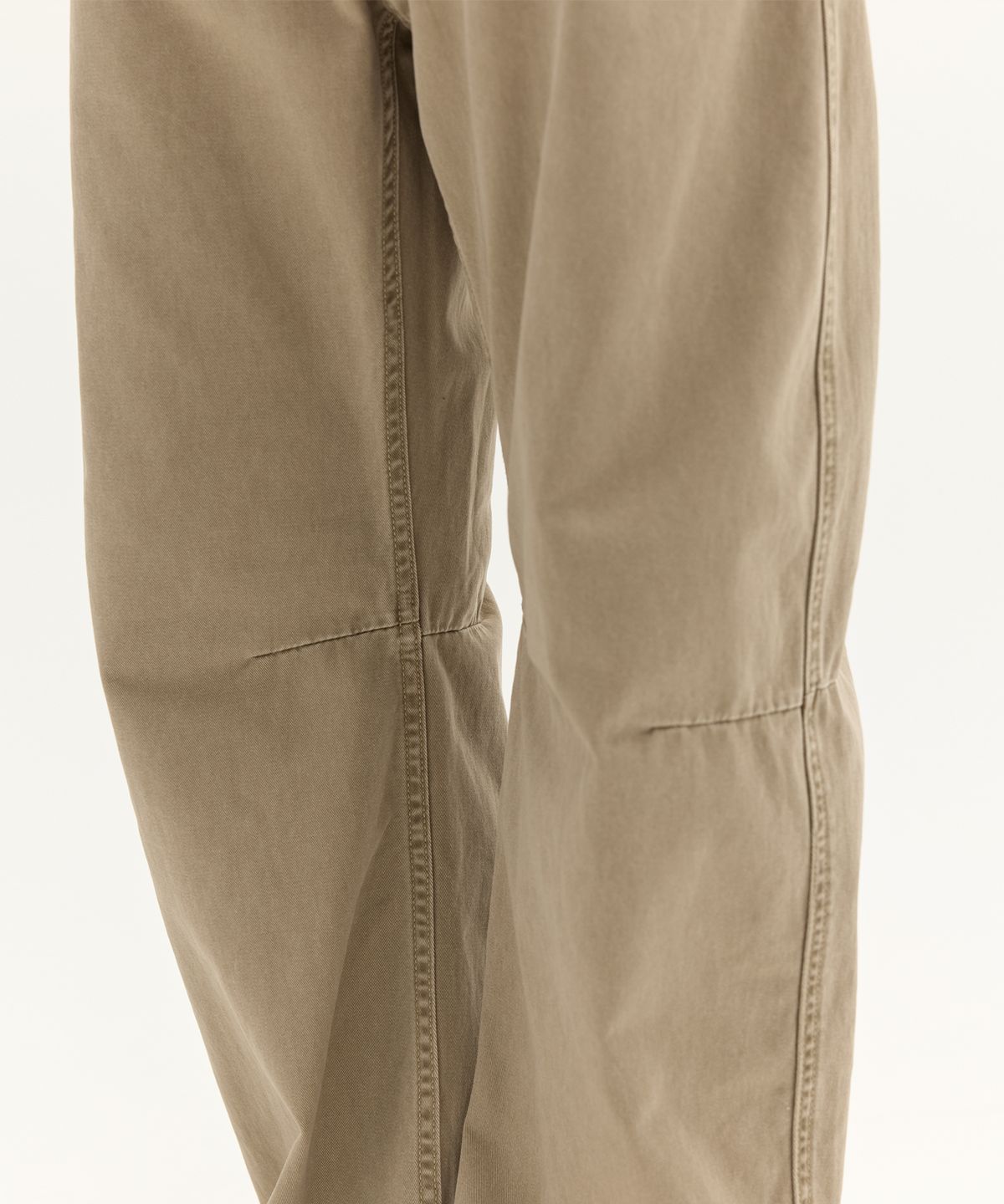Long Length Curved Pants Beige