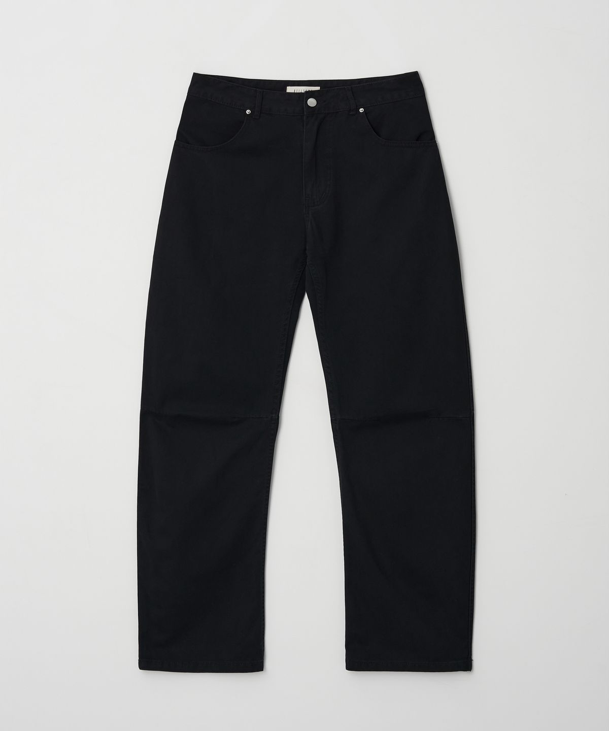 Long Length Curved Pants Black