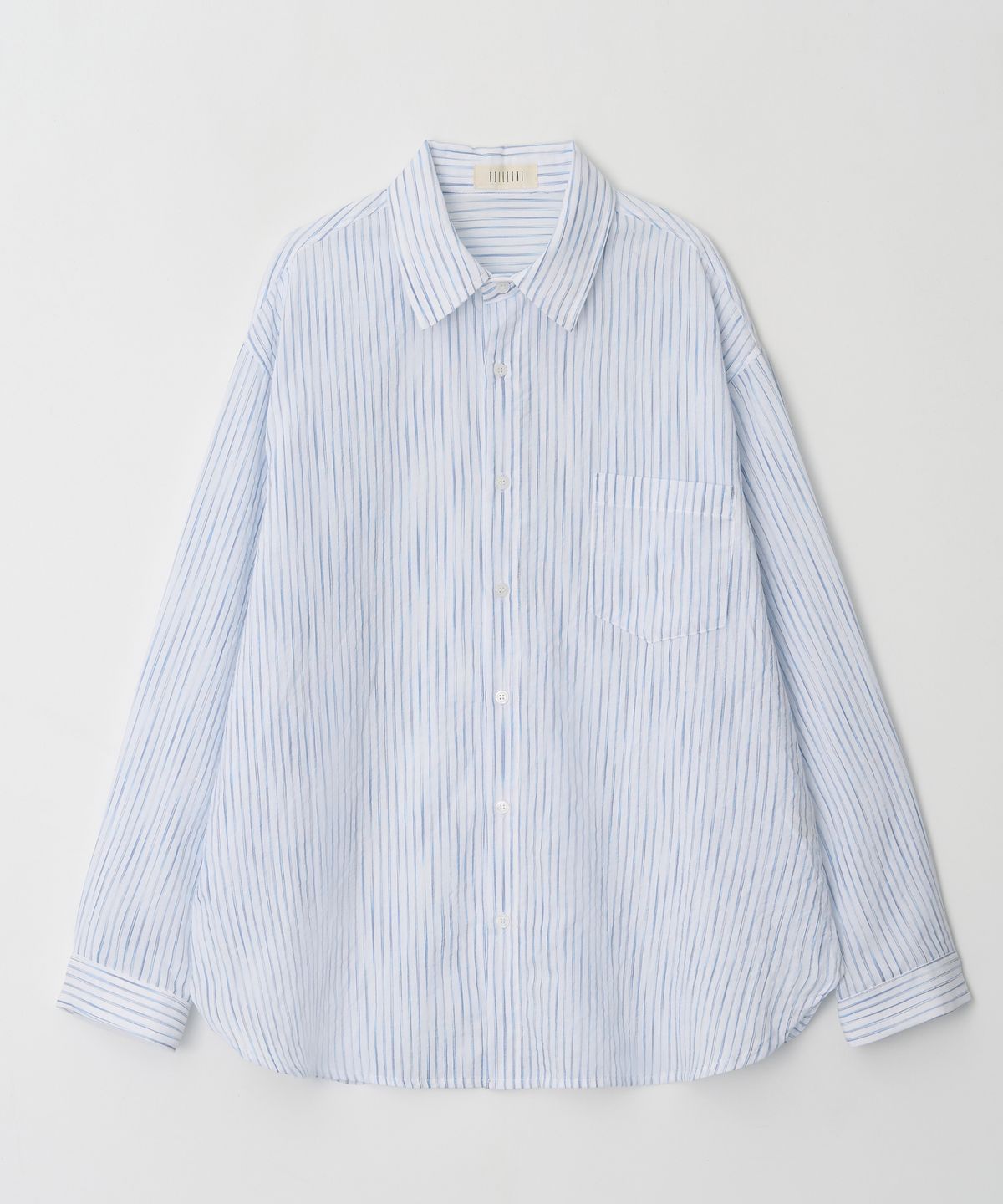 Hyper Stripe Over Shirt White/Sky Blue