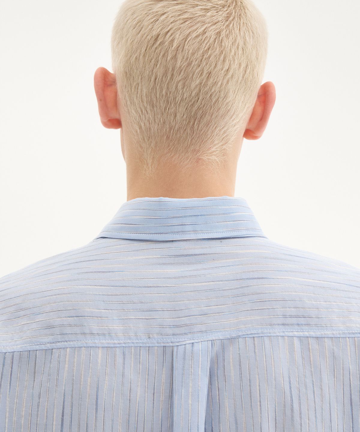 Hyper Stripe Over Shirt Blue