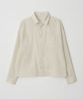 Pintuck Stripe Cropped Shirt Beige