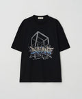 Logo Print Oversized Short Sleeve Tee Black