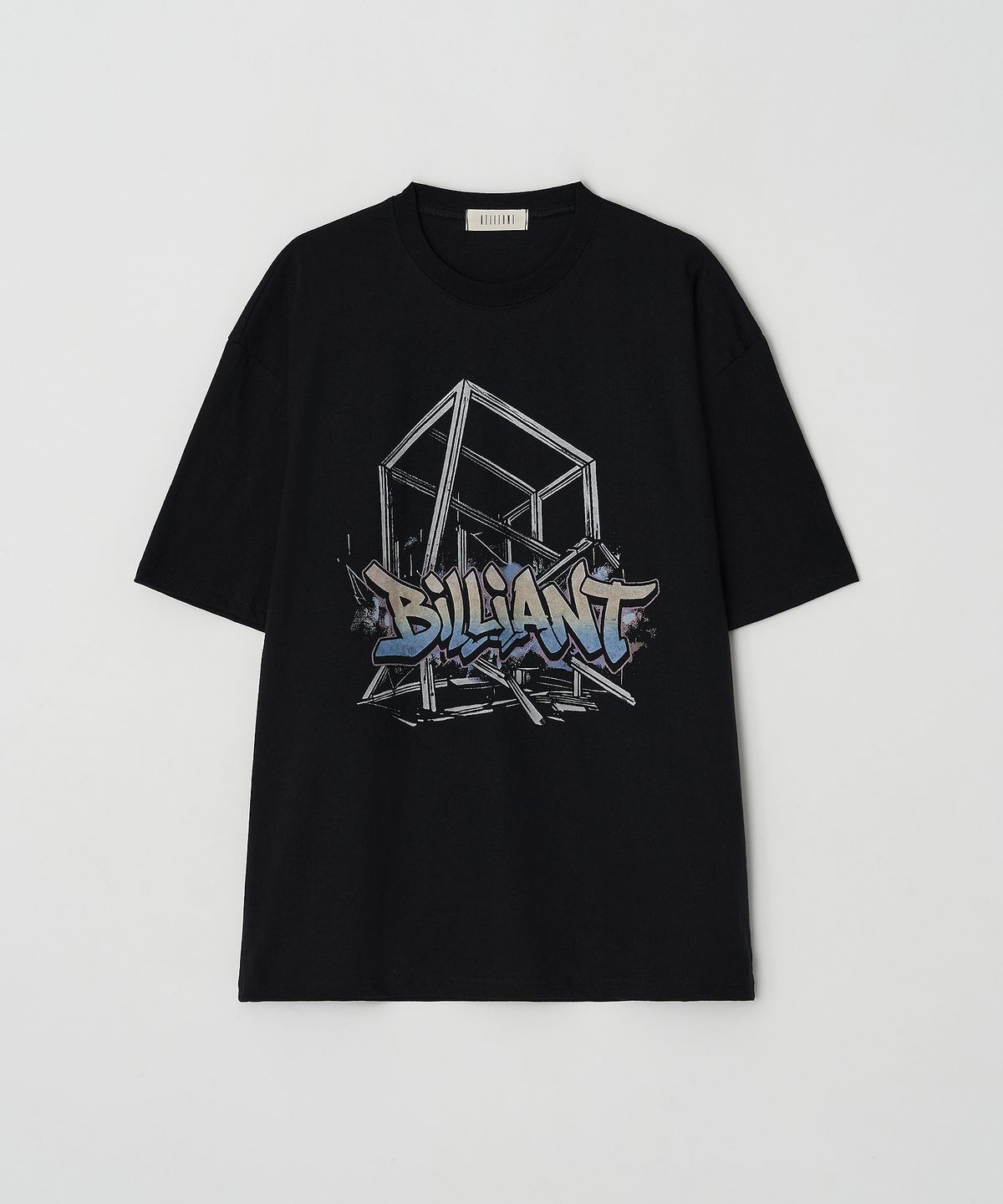 Logo Print Oversized Short Sleeve Tee Black