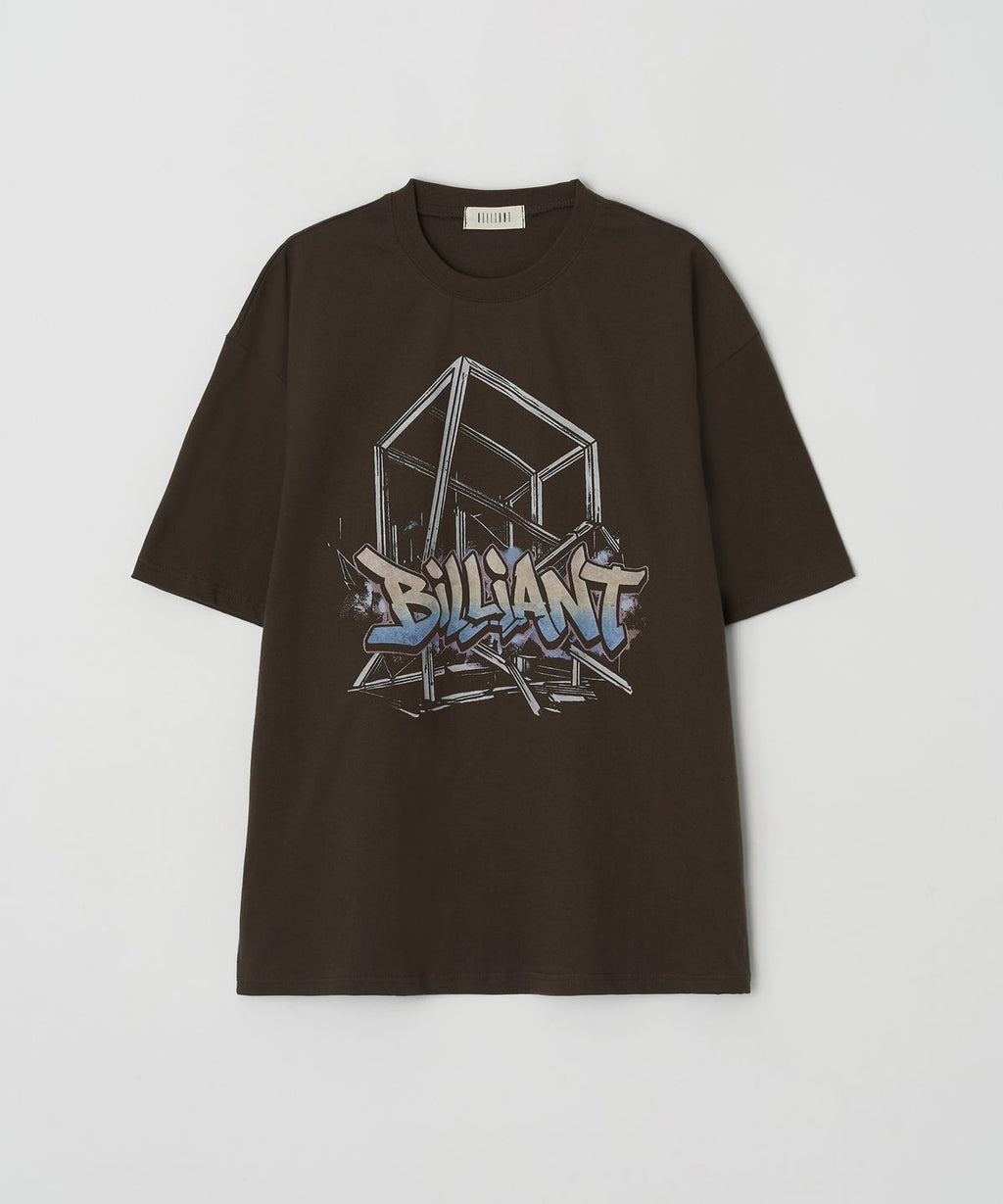 Logo Print Oversized Short Sleeve Tee Khaki
