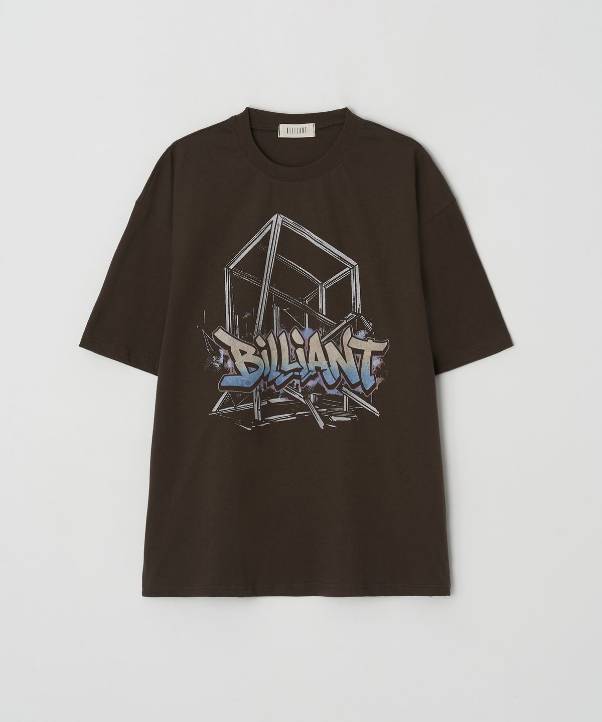 Logo Print Oversized Short Sleeve Tee Khaki