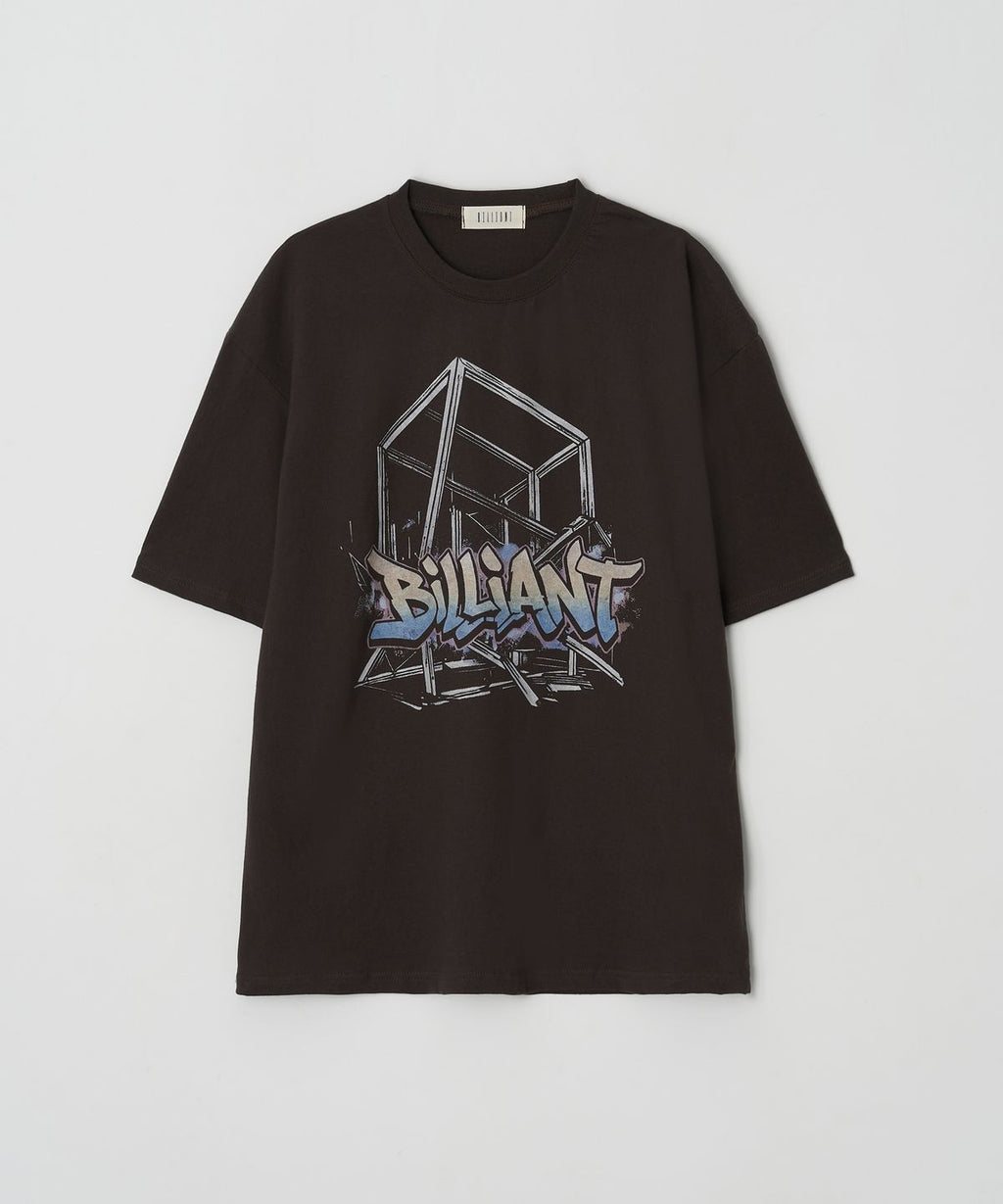 Logo Print Oversized Short Sleeve Tee Deep Brown