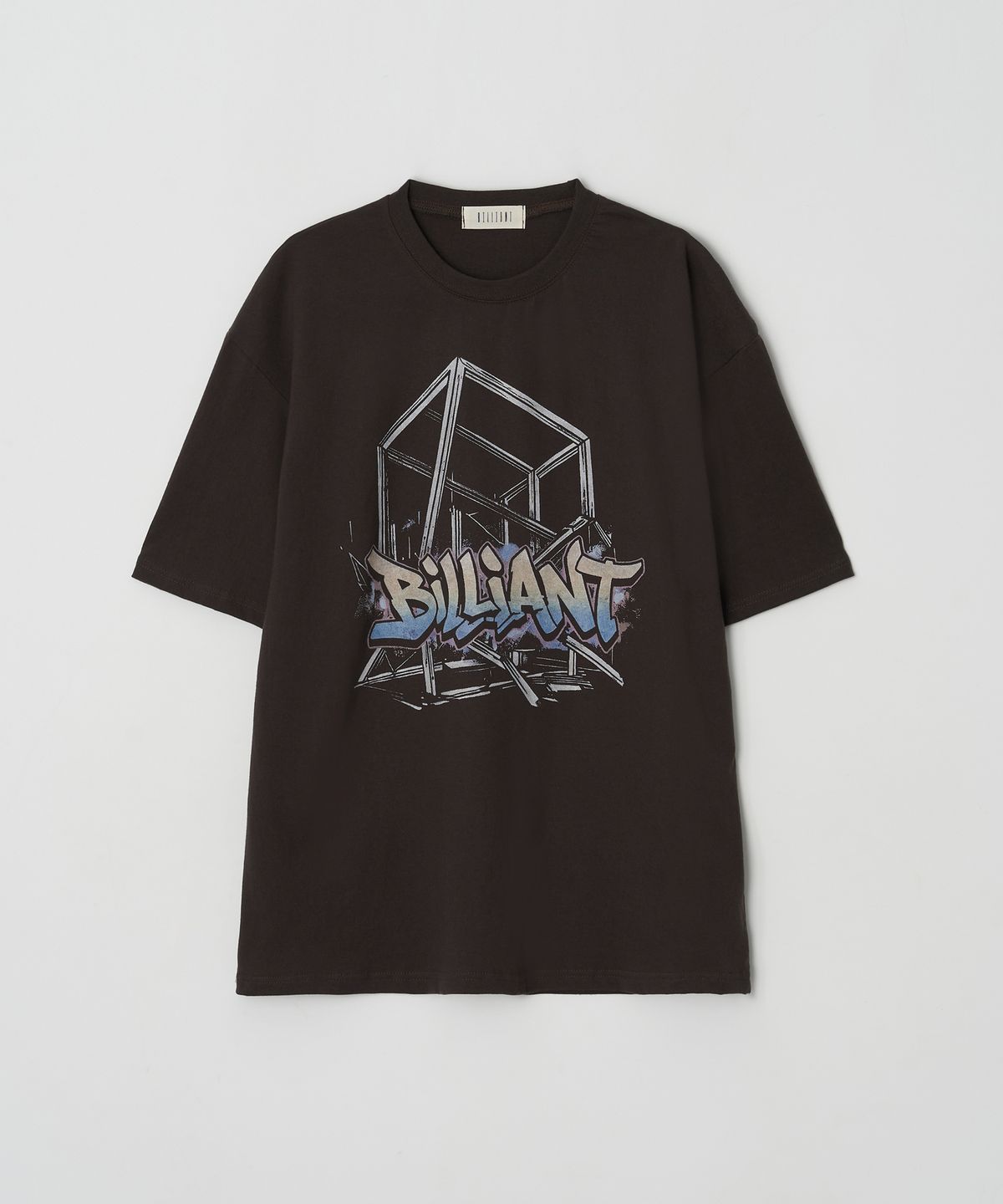 Logo Print Oversized Short Sleeve Tee Deep Brown