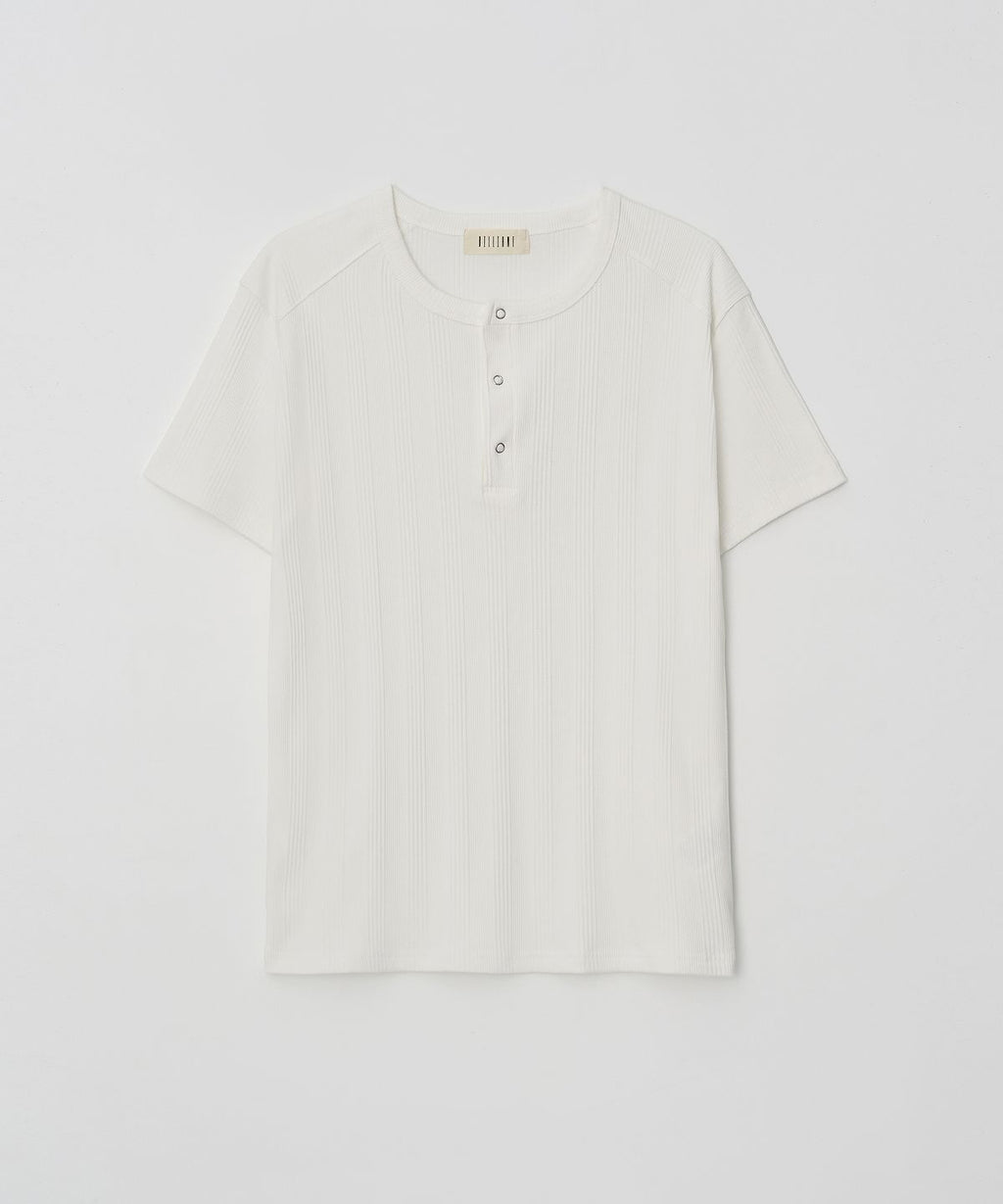 Muscle Fit Basic Henley Ivory