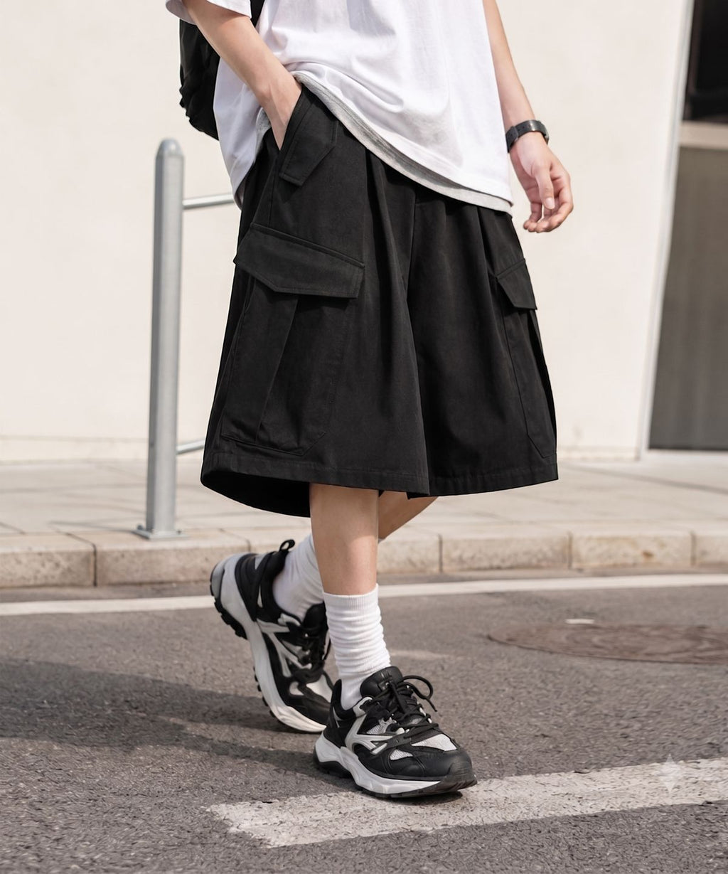 Crove Cargo Semi Bermuda Shorts Black