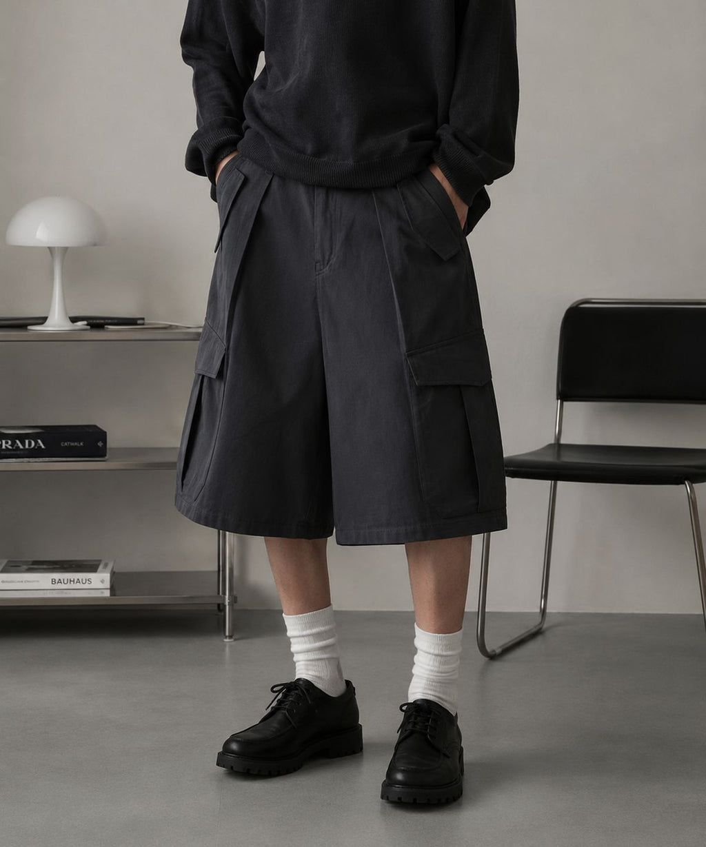 Crove Cargo Semi Bermuda Shorts Charcoal