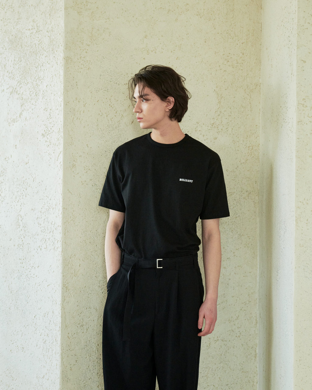 BILLIANT-Basic Open T-Shirt Black - detail 3