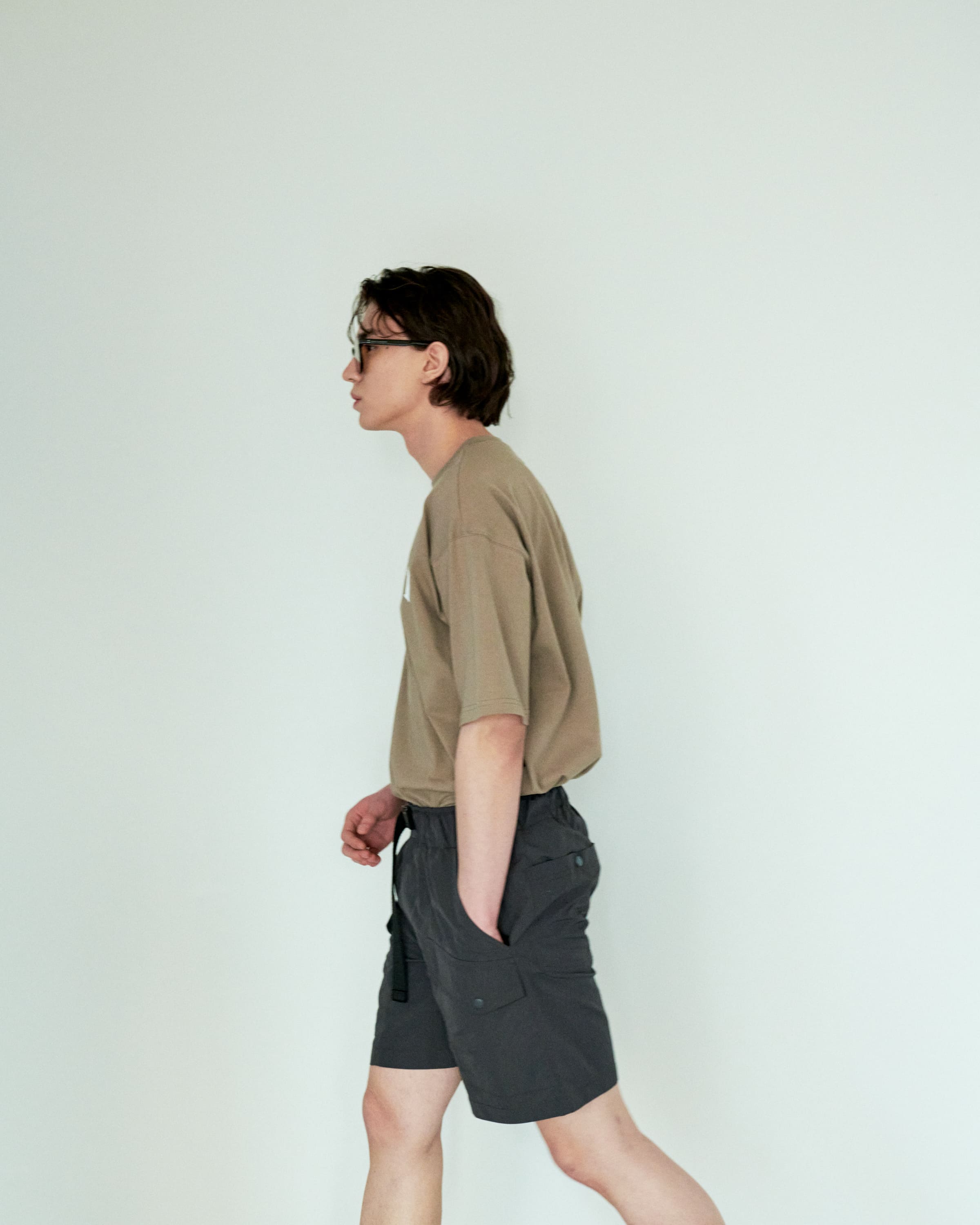 Over-Fit Open T-Shirt Beige - detail 6