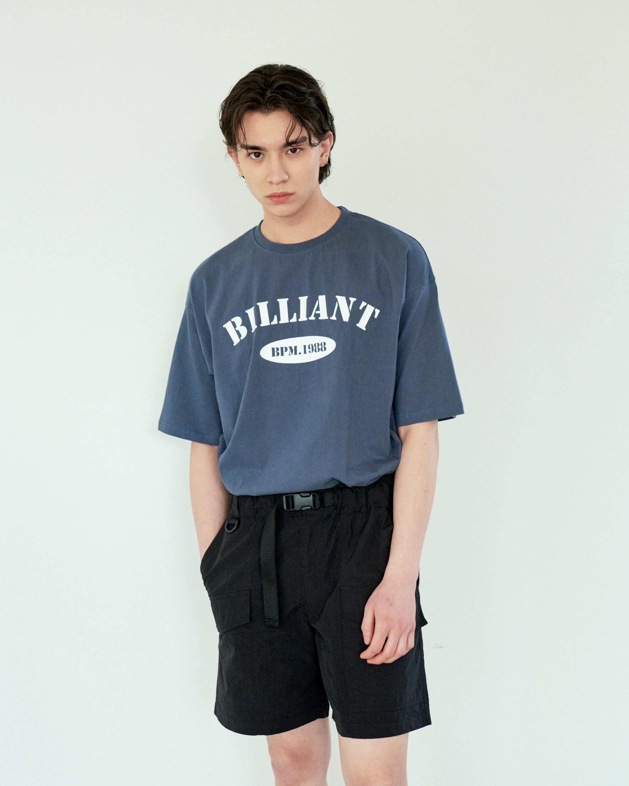 Over-Fit Open T-Shirt Blue