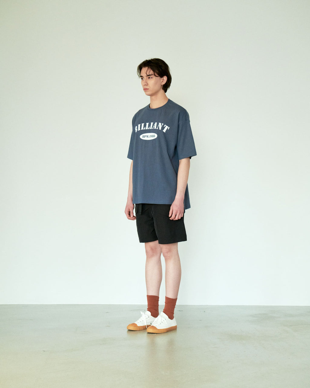 Over-Fit Open T-Shirt Blue - detail 6