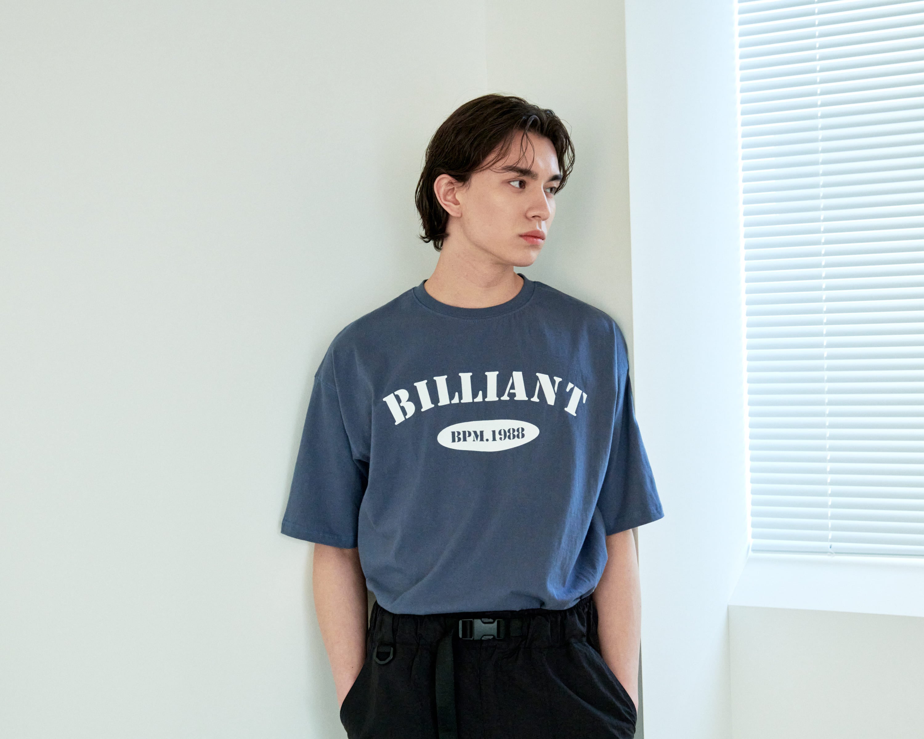 Over-Fit Open T-Shirt Blue - detail 2