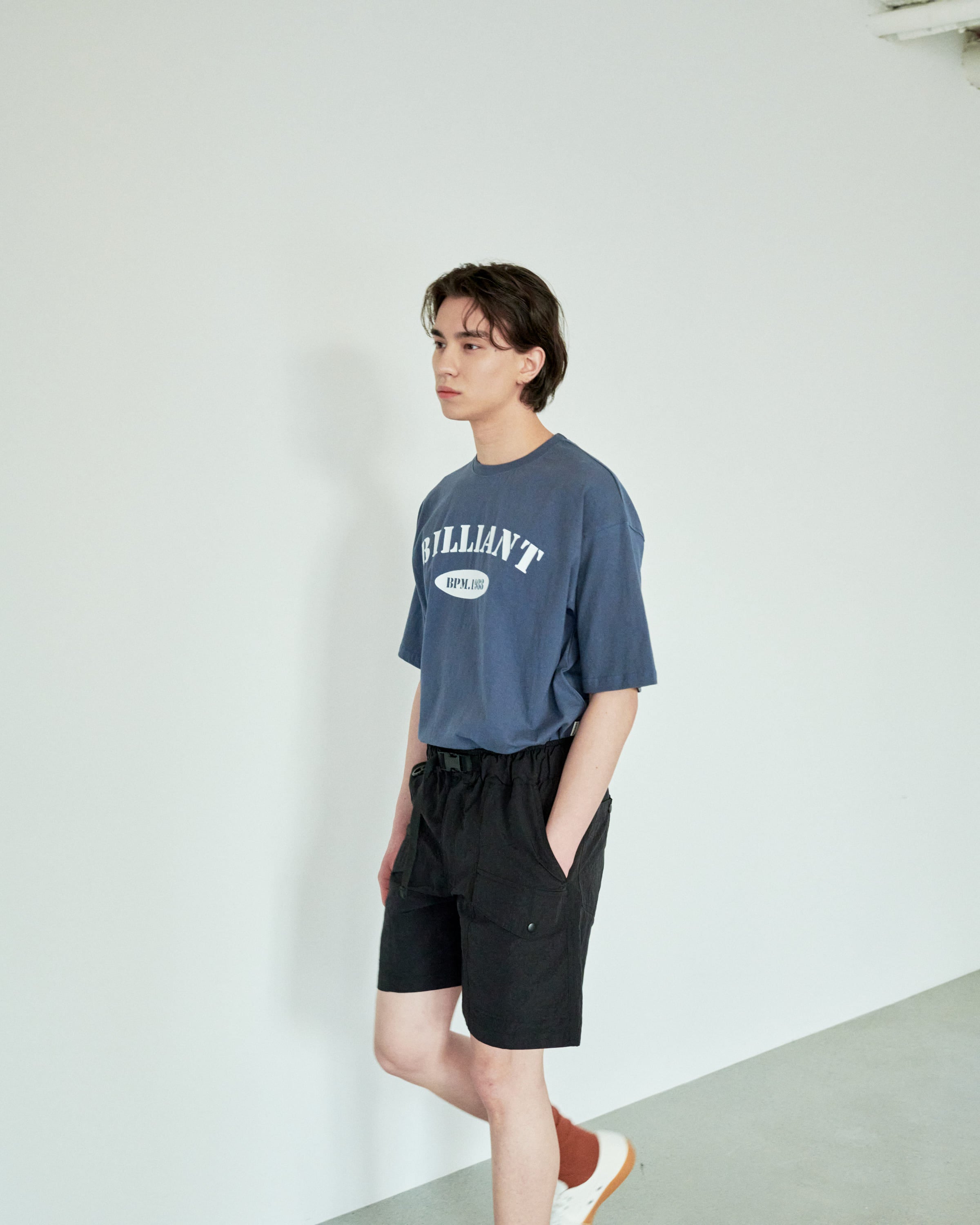 Over-Fit Open T-Shirt Blue - detail 4